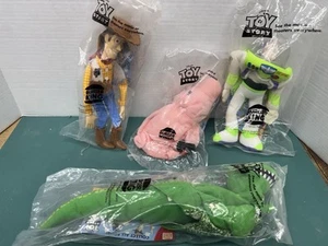 Set of 4 Toy Story Puppets Hamm Rex Buzz Woody Burger King Pixar 1995 New Sealed - Picture 1 of 2