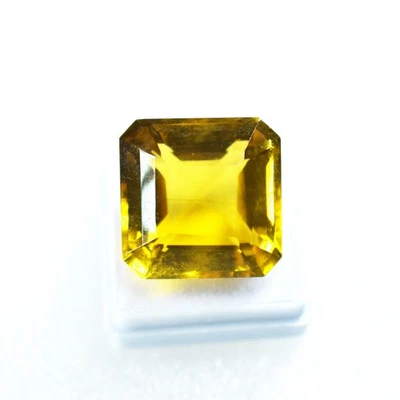 Topacio Amarillo 42.65 Ct Corte Cuadrado Gloriosa Piedra Preciosa Natural Suelta CERTIFICADA Foto 1 de 4