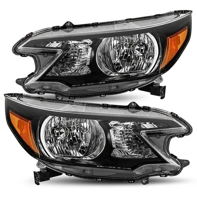 Conjunto de faros negros ámbar para Honda CR-V 2012 2013 2014 par de luces de esquina Foto 1 de 4