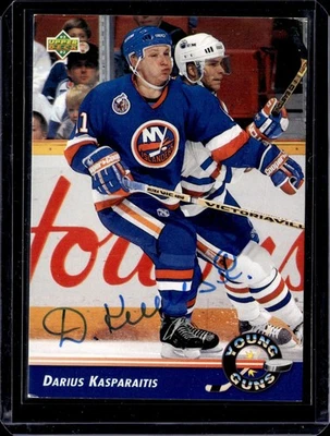 #563 Darius Kasparaitis - New York Islanders - 1992-93 Upper Deck Autograph Card - Image 1 of 2