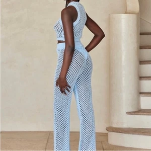 NWT Monday Swimwear Athens Pants in Sea Mist Crochet Size Small - Picture 1 of 8