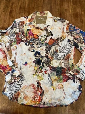 Robert Graham Limited Edition MORELLI GALAXY Embroidered  Linen shirt size L - Image 1 of 4