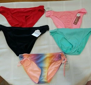 NWT ARIZONA Woman's Swim Hipster Bottoms Pink Blue Red Black M L XL - Picture 1 of 13