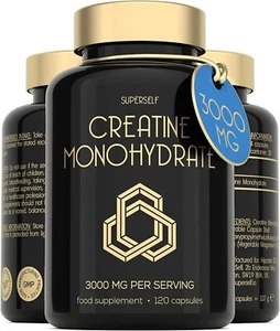 Creatin Monohydrat 3000mg Kapseln - 120 Kapseln - Mikronisierte Gym Supplement - Bild 1 von 6