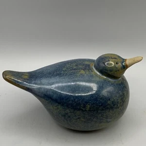 Vintage Studio Pottery Beach Sea Bird Blue Drip Glaze Sculpture Figurine - Picture 1 of 9