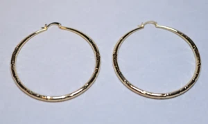 14k Gold-Filled Textured Hoop Earrings - Picture 1 of 3