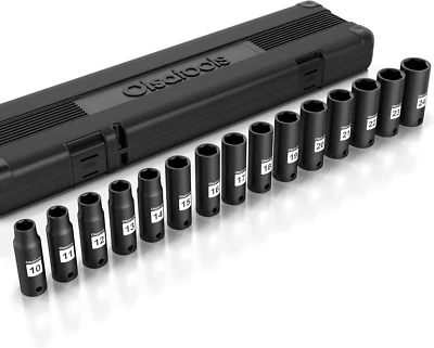 1/2" Drive Cr-Mo Deep Impact Socket Set | Professional-Grade Crmo | 6-Point Metr - Image 1 of 4