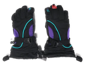 Head Junior Jr Black Purple Teal Insulated Ski Snowboard Winter Gloves M/6-10 - Picture 1 of 2