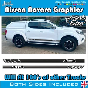 Nissan Navara LKW Wanne Seitenstreifen Aufkleber Sticker 4X4 Grafik 021 - Bild 1 von 4