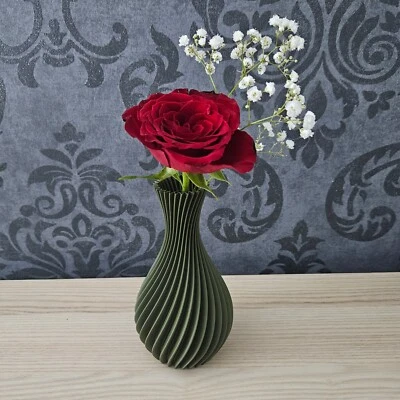 ☆ Dekovase mit Reagenzglas / Vase / Spiralvase / Tischdeko ☆ - Bild 1 von 3