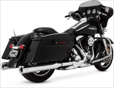 Silenciadores antideslizantes redondos Vance & Hines Chrome Eliminator 400 4" para '95-'16 FLH/T Foto 1 de 2
