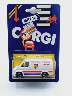 Vintage 1985 Corgi Jr.  Diecast Police Transit Van Version 1  1/64  MOC NIP - Image 1 of 4