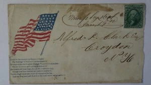1860s Murphys Calaveras CA Manuscript Flag Patriotic Civil War Croydon NH Cover - Picture 1 of 2