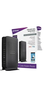 NETGEAR C3000-100NAS N300 (8x4) WiFi DOCSIS 3.0 Cable Modem Router (C3000) - Image 1 of 4