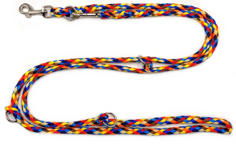 ELROPET® Hundeleine Doppelleine Navajo 2m 2,40m 2,80m 3,50m 5,00m 3-5fach verstellbar