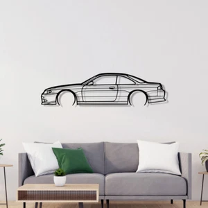 Silhouette für Nissan 240 SX S14 Wandkunst aus Metall Wandbilder Silvia 240sx - Picture 1 of 9
