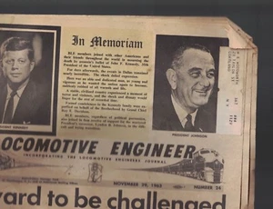 Lokomotivingenieur 29. November 1963 Präsident Kennedy In Memoriam - Bild 1 von 1