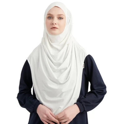 Hijab longo instantâneo islâmico fácil de uma peça Modefa Premium – Branco - Imagem 1 de 3