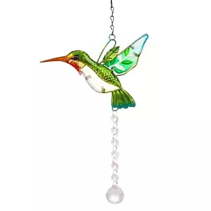 Crystal Suncatchers Hanging Stained Glass Hummingbird Crystal Ball Prisms Orn - Picture 1 of 5