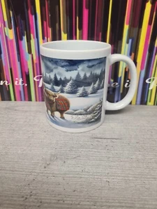 MUCCA NATALIZIA SCOZZESE CON SANTA UN NOME REGALO NATALE - Foto 1 di 3