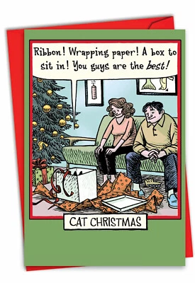 1 Funny Christmas Card with Envelope - Cat 1888 - Image 1 of 4