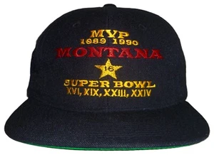 DE COLECCIÓN AÑOS 90 JOE MONTANA 49ERS MVP 1989-1990 SUPER BOWL L.A. GEAR GORRA SNAPBACK - Imagen 1 de 3