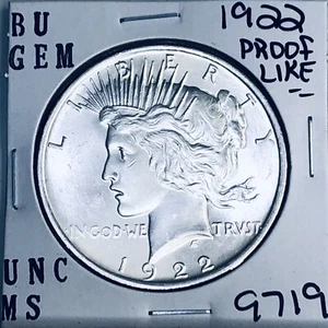 1922 P BU GEM PEACE SILBER DOLLAR UNZ. MS+++ US MINT RARE COIN 9719 - Bild 1 von 3