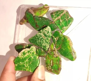 Natural Green Color Turquoise Slab 250 Ct Stabilized Kingman Rough Mine Gemstone - Picture 1 of 6