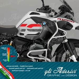 2 Adesivi Fianco Serbatoio Moto BMW R 1200 1250 gs adventure big logo red black - Picture 1 of 4