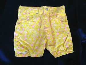 VTG 70's Girls Bright Yellow w/Pink Flower Palomino Shorts - SZ 4? - Picture 1 of 4