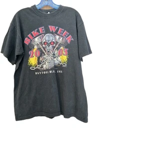 Vintage Anvil 2003 Bike Week Ride Free Daytona Beach Black T- Shirt Size L - Picture 1 of 7
