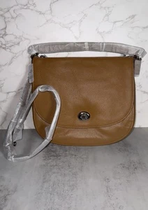 COACH Turnlock Hobo Shoulder Bag LIGHT SADDLE Pebble Leather 24771 NEW $350 - Picture 1 of 12