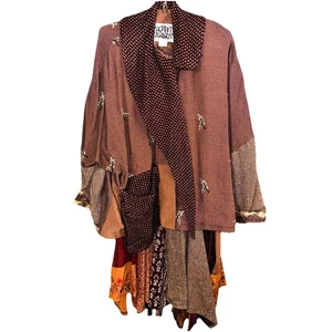 Vintage Donna Jessica Art To Wear Langenlook 2 Teile Jacke & Patchwork Rock M / L - Bild 1 von 12