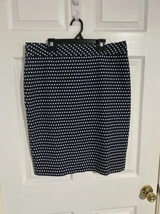 Falda Lápiz COLDWATER CREEK Azul Marino Blanco Lunares Para Mujer Talla 12 Forrada Usada en Excelente Condición - Imagen 1 de 9