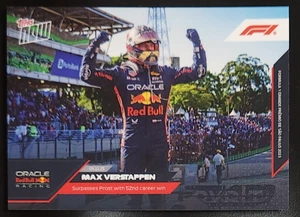 Max Verstappen 2023 Topps Now F1 Formula 1 #065 Surpasses Prost wit 52nd Win - Picture 1 of 2