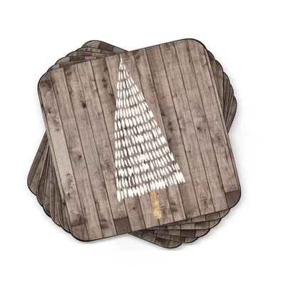 Деревянные белые рождественские подставки Pimpernel — набор из 6 штук - Изображение 1 из 4