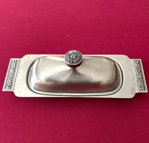 International Decorator 18-8 Stainless Set Vintage Covered Butter Dish - Picture 1 of 5