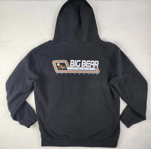 BIG BEAR Lake California Hoodie Sweatshirt Pullover Black Retro Mens Medium VTG - Picture 1 of 8
