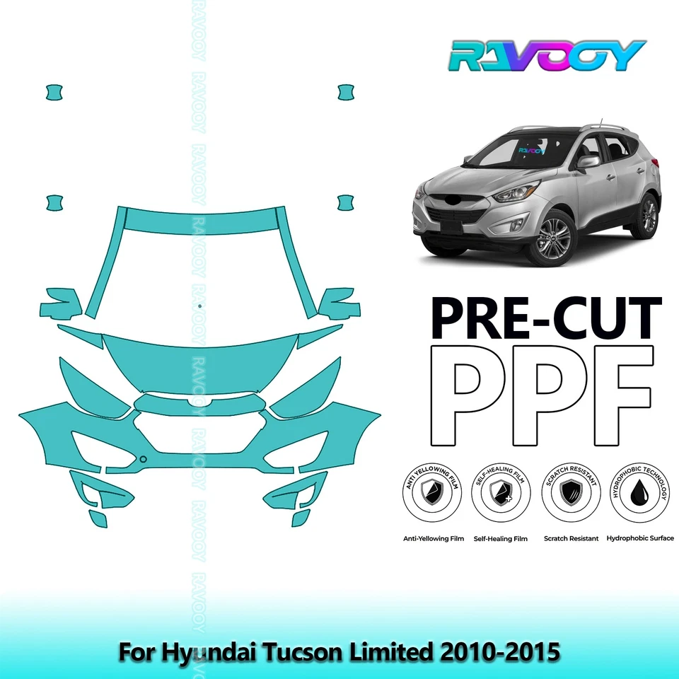 Película de protección de pintura precortada PPF para Hyundai Tucson Limited 2010-2015 Foto 1 de 4