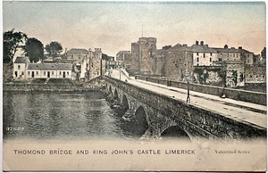 1908 LIMERICK CITY THOMOND BRIDGE IRLANDA cartolina fiume Shannon D4 - Foto 1 di 5