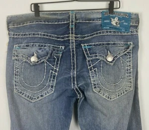 True Religion Light Wash Ricky Super T Straight Leg Blue Jeans, Herren 38 x 34  - Bild 1 von 12