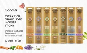 BUY 4 GET 4 FREE GONESH PREMIUM INCENSE STICKS 20 PACK💕 BUY 4 GET 4 FREE💥 - Picture 1 of 62