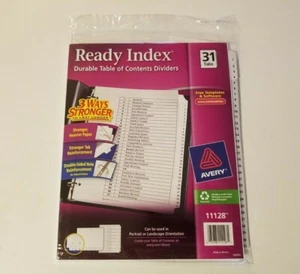 Avery Ready Index Customizable Table of Contents Dividers 31 Tabs (1-31) 11128 - Picture 1 of 3