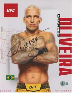 CHARLES OLIVEIRA signed Picture Fight Promo Photo UFC Autogramm BAS Beckett COA - Bild 1 von 1