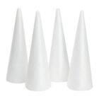 Foam Tree Cones For Diy Crafts, White Polystyrene  (4.5 X 13.56715