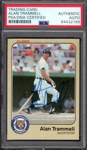 1983 FLEER #344 Alan Trammell TIGERS SIGNED AUTOGRAPH CARD PSA / DNA AUTHENTIC - Picture 1 of 2
