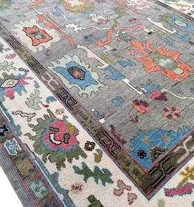 Oushak Turkish Hand Knotted Wool Rug 8x10 9x12 Handmade Area Rug for Living Room - Picture 1 of 10