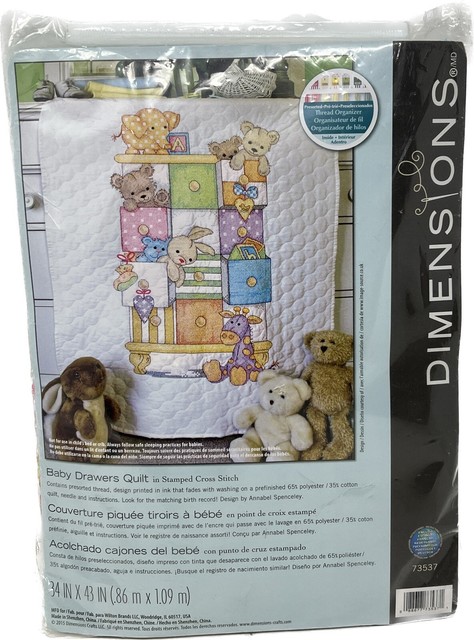 Happi Woodland Baby Quilt Dena Designs Stamped Cross Stitch Kit Animals 