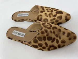Steve Madden Antoinette Leopard Slip On Flat Mules Sz 5 - Imagen 1 de 6