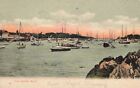 Vintage 1906 Postcard Five Islands Maine boats marina color photo stamped